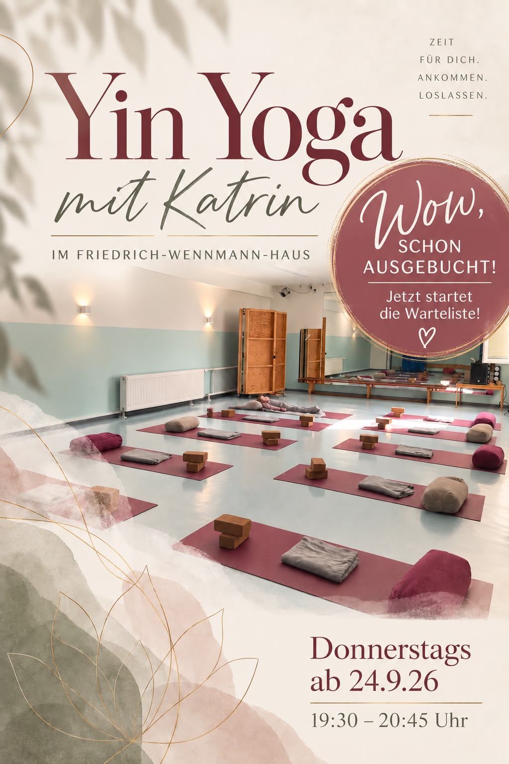 Yin Yoga mit Katrin in Mülheim Heißen ist zurück